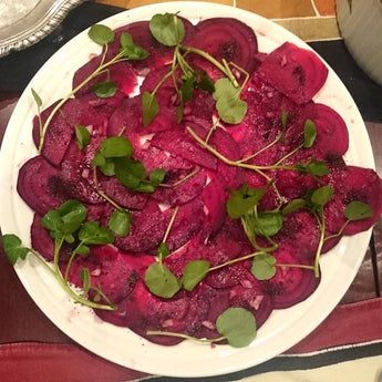 Seasonal Beetroot Carpaccio with Applewood Smoked Dulse
