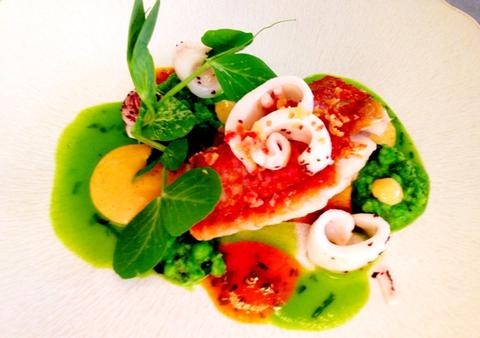 Michael Smith red mullet and squid with Mara Seaweed